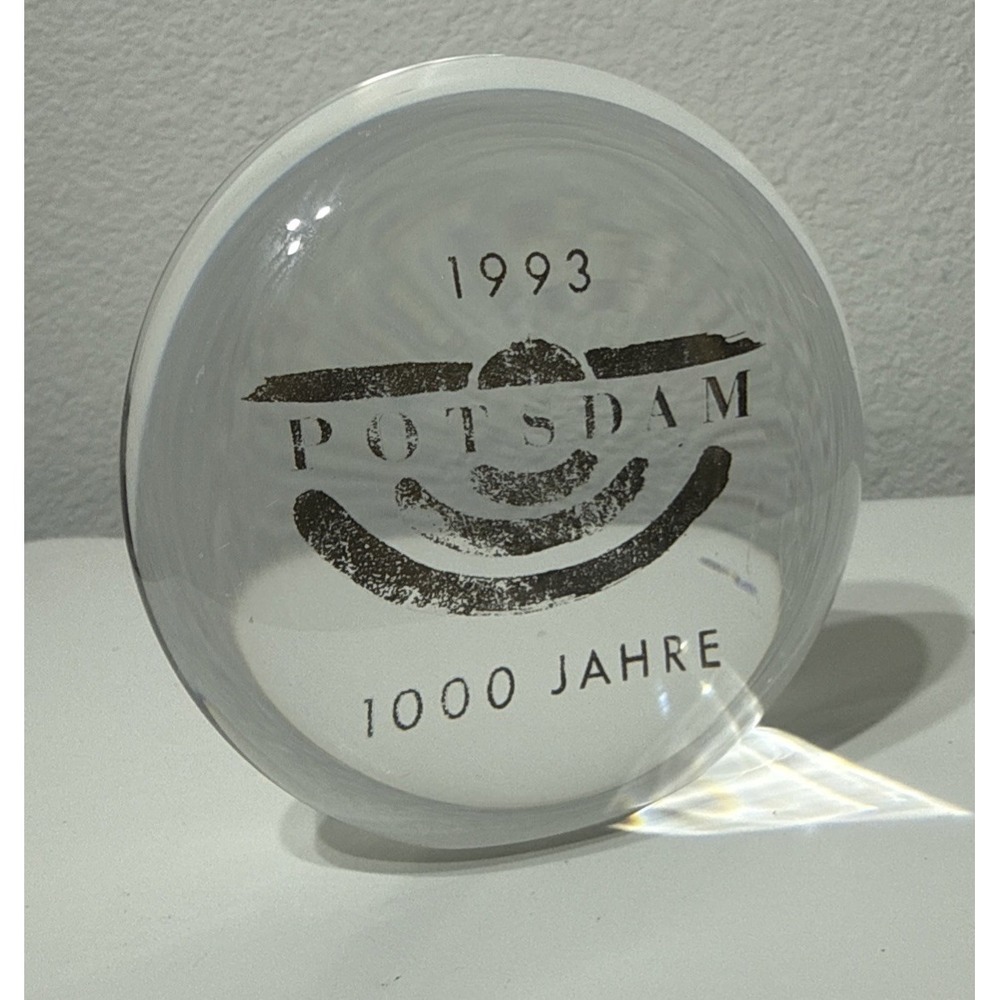 1993 Potsdam‎ 1000 Jahre Crystal Paperweight Souvenir Signed  Numbered Sweden 3"